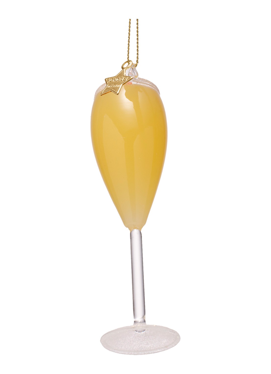 Vondels Cocktail Mimosa kersthanger 12,5 cm - achterkant orange
