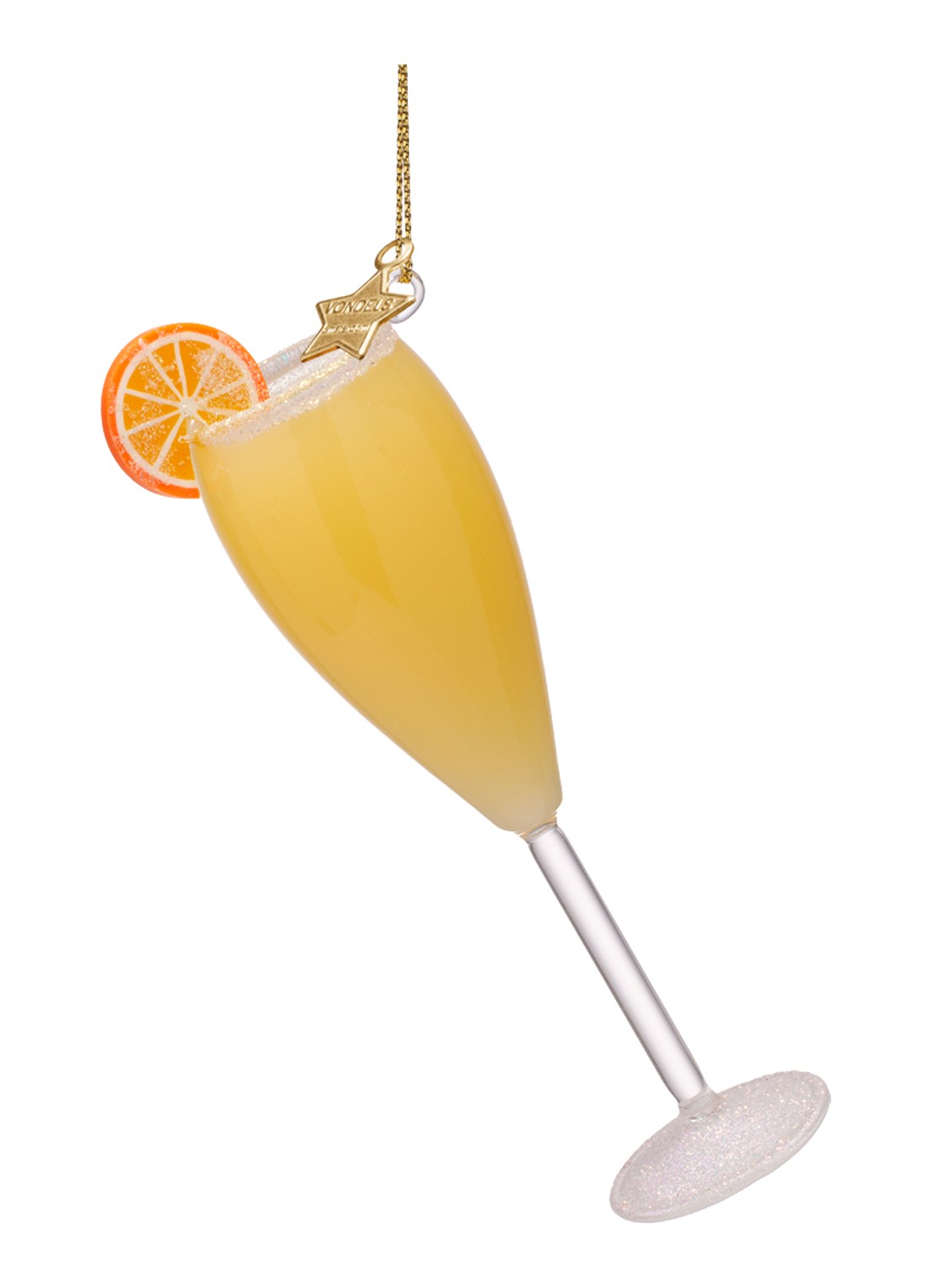 Vondels Cocktail Mimosa kersthanger 12,5 cm - detail 2 orange