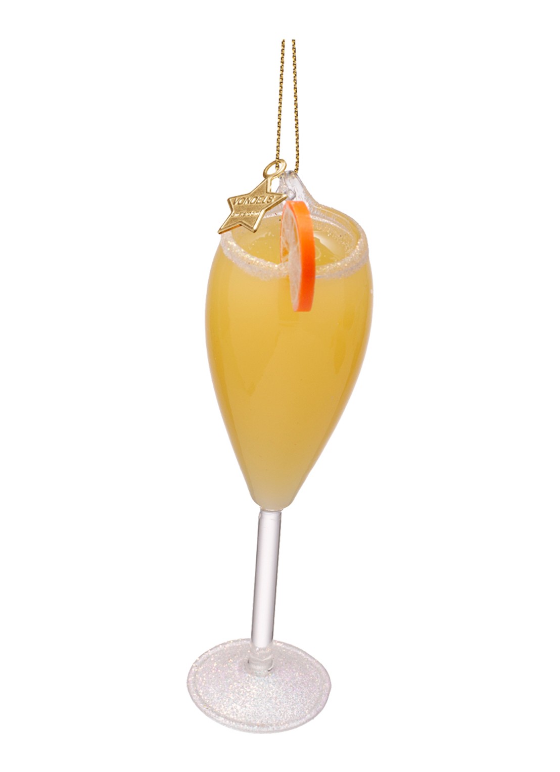 Vondels Cocktail Mimosa kersthanger 12,5 cm - detail 3 orange
