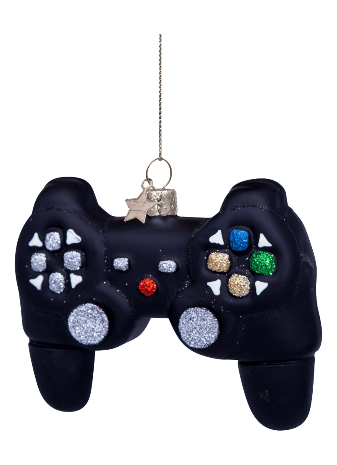 Vondels Controller kersthanger 8 cm - voorkant zwart