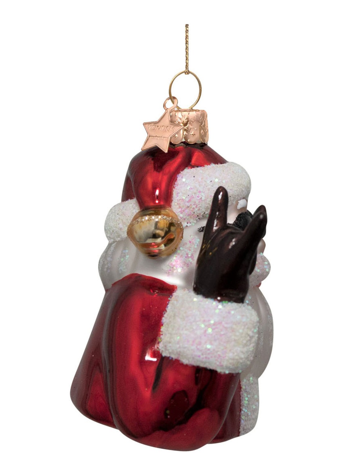 Vondels Coole santa kersthanger 9 cm - detail 3 rood