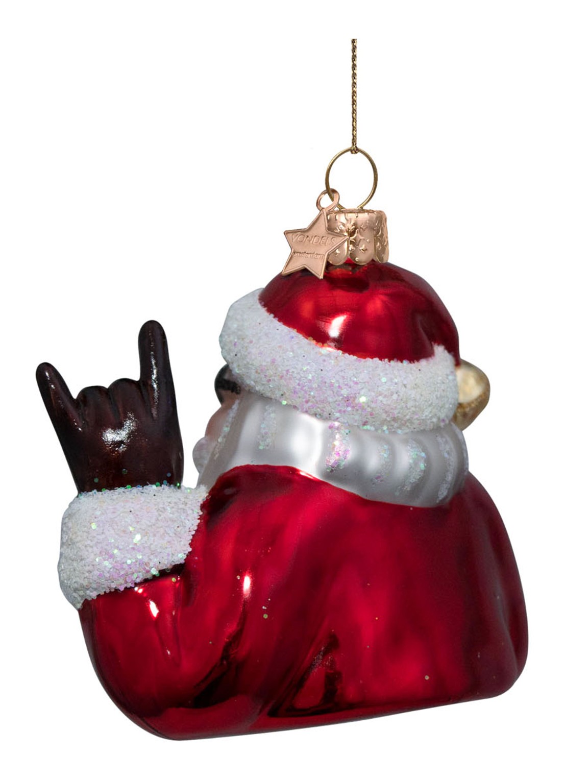 Vondels Coole santa kersthanger 9 cm - detail 5 rood