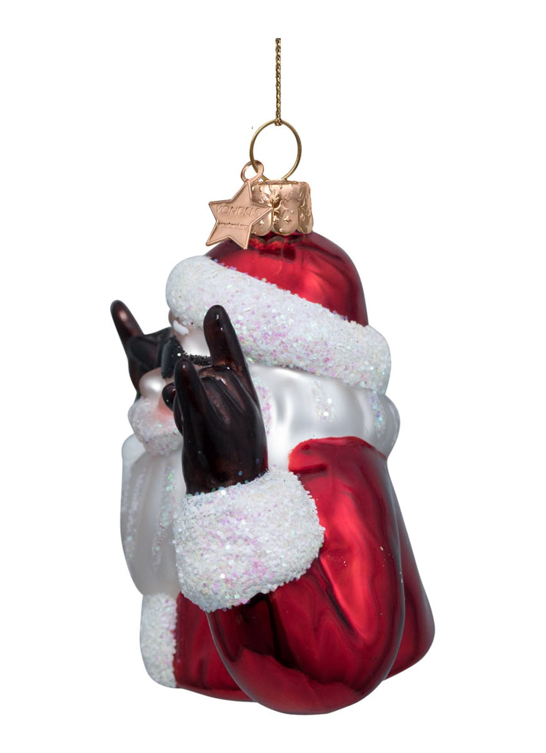 Vondels Coole santa kersthanger 9 cm - voorkant rood