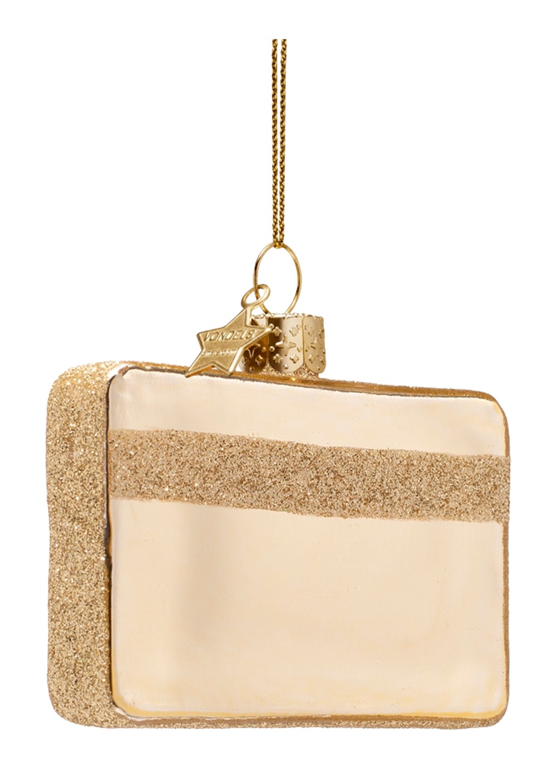 Vondels Credit card kersthanger 6,5 cm - achterkant 3 goud
