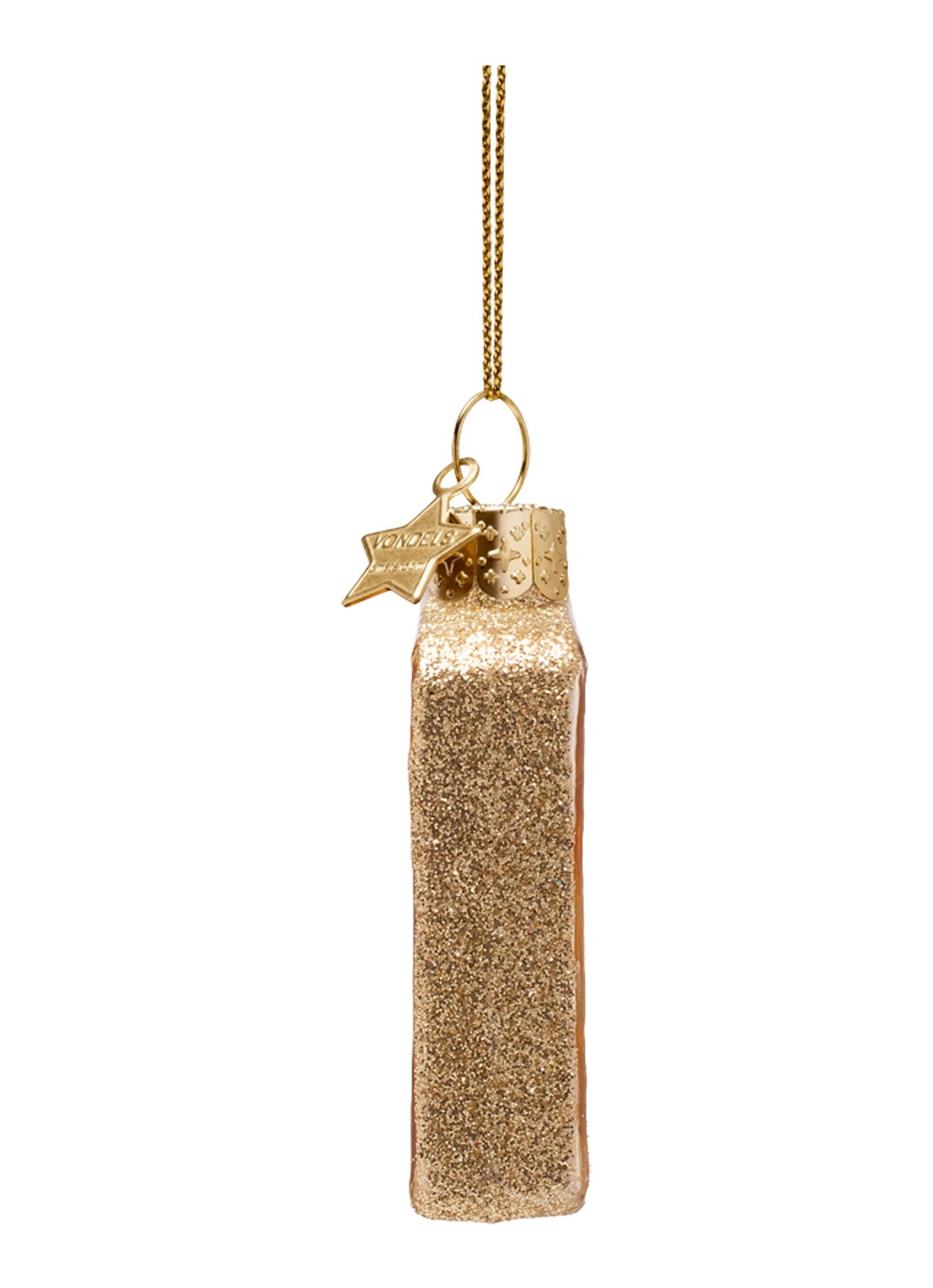 Vondels Credit card kersthanger 6,5 cm - detail goud