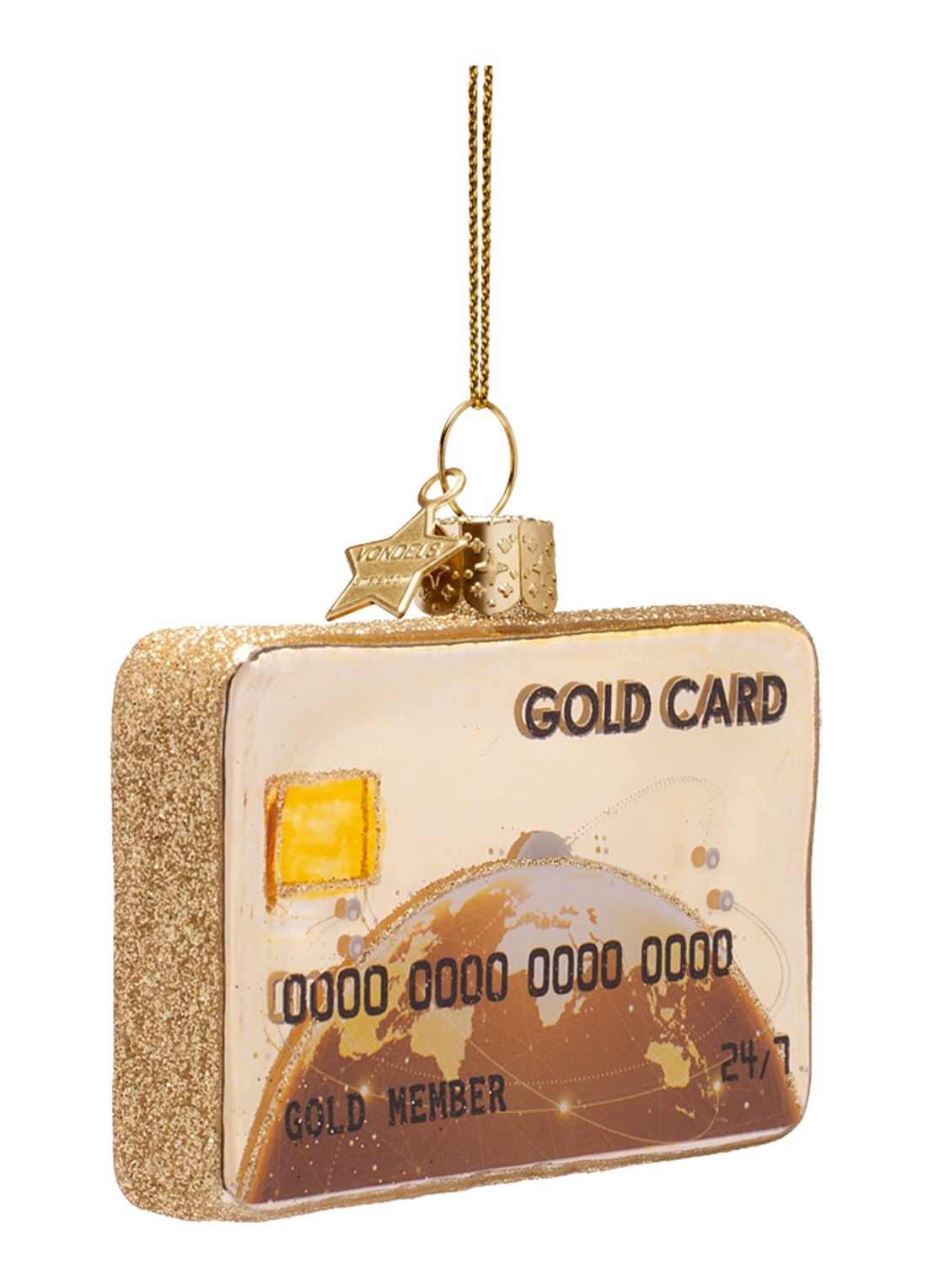Vondels Credit card kersthanger 6,5 cm - detail 2 goud