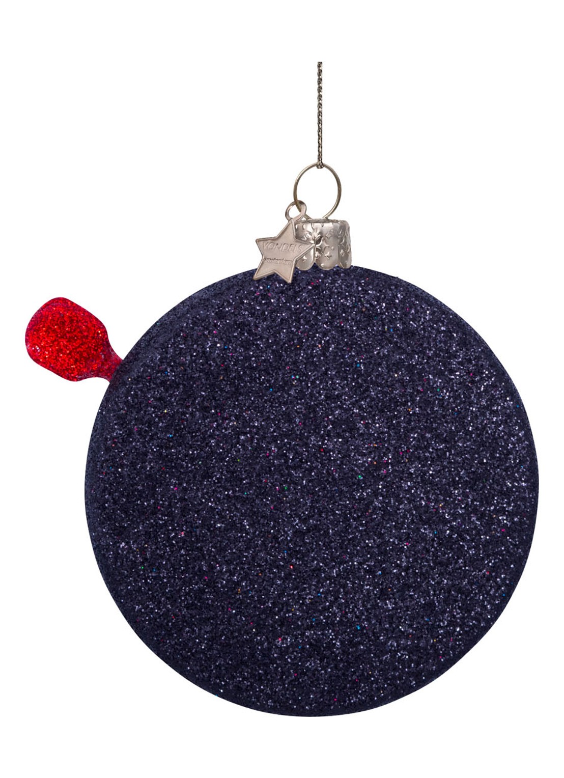 Vondels Dartbord kersthanger 8 cm - detail 3 zwart
