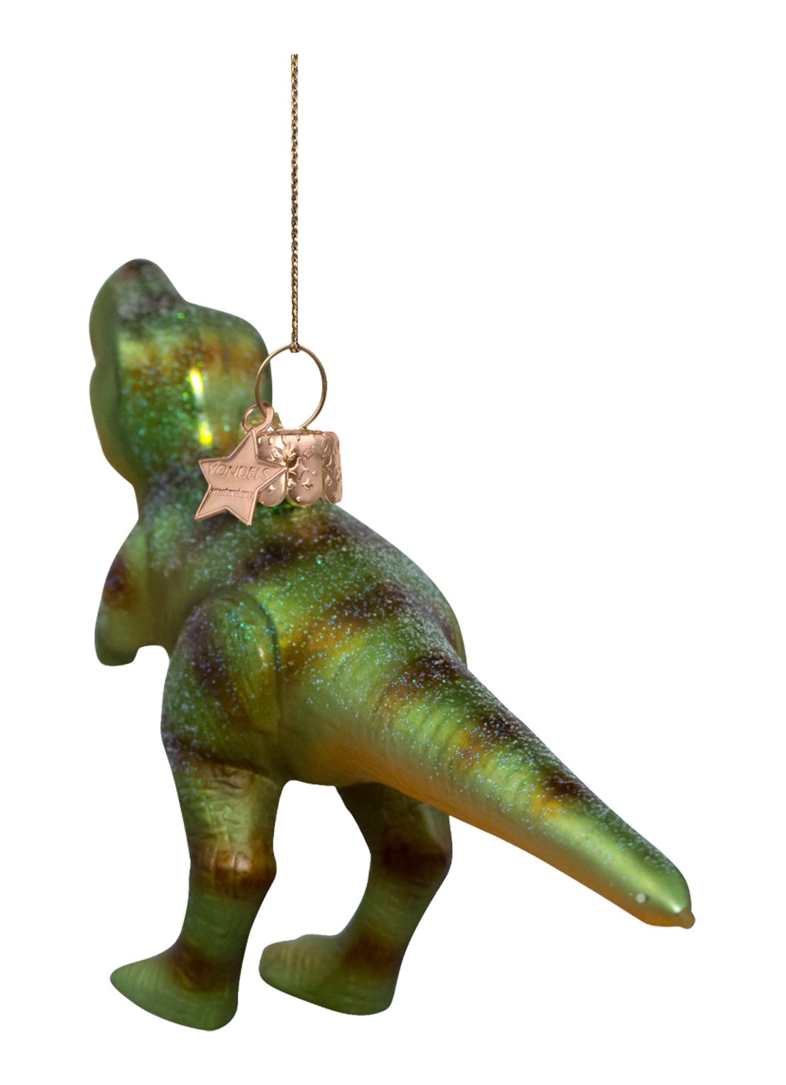 Vondels Dinosaurus kersthanger 9,5 cm - achterkant groen