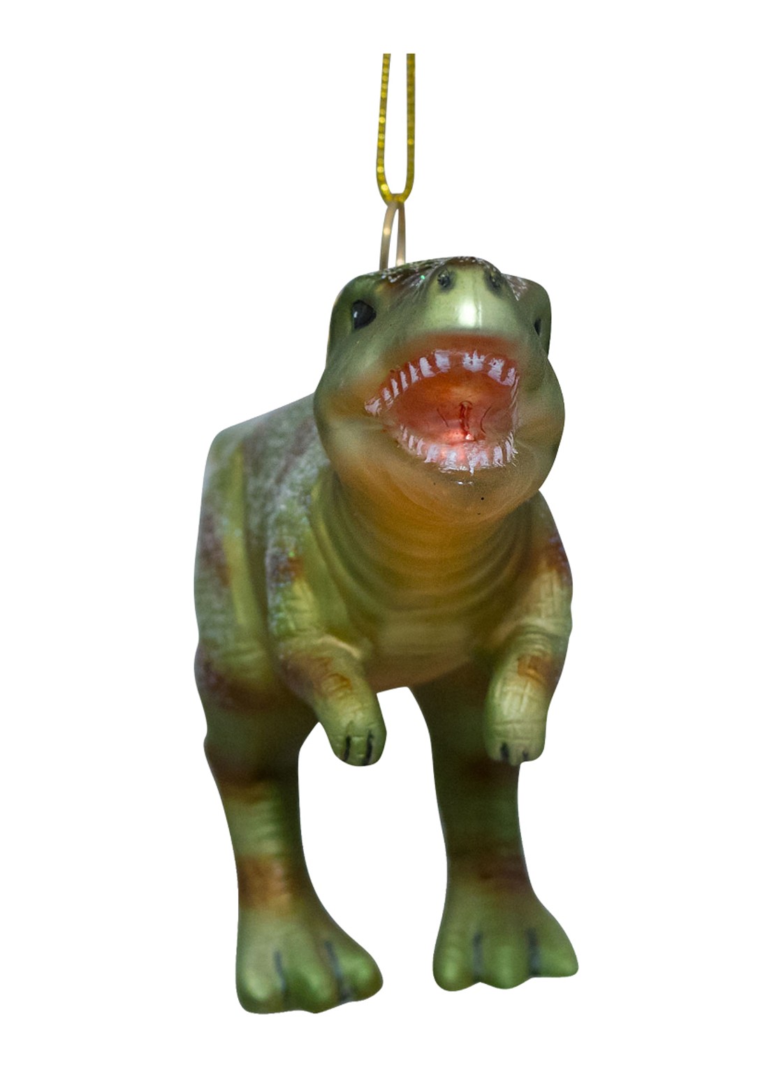 Vondels Dinosaurus kersthanger 9,5 cm - voorkant 3 groen