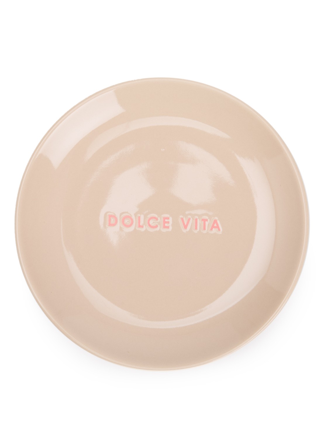 Vondels Dolce Vita gebaksbordje 16 cm - voorkant 2 beige