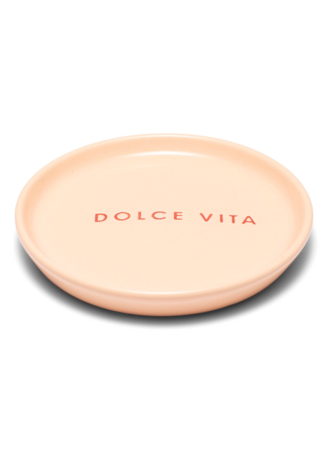 Vondels Dolce Vita gebaksbordje 8,5 cm - voorkant zalmroze