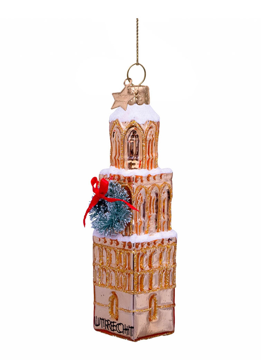 Vondels Domtoren Utrecht kersthanger 11 cm - voorkant 5 goud