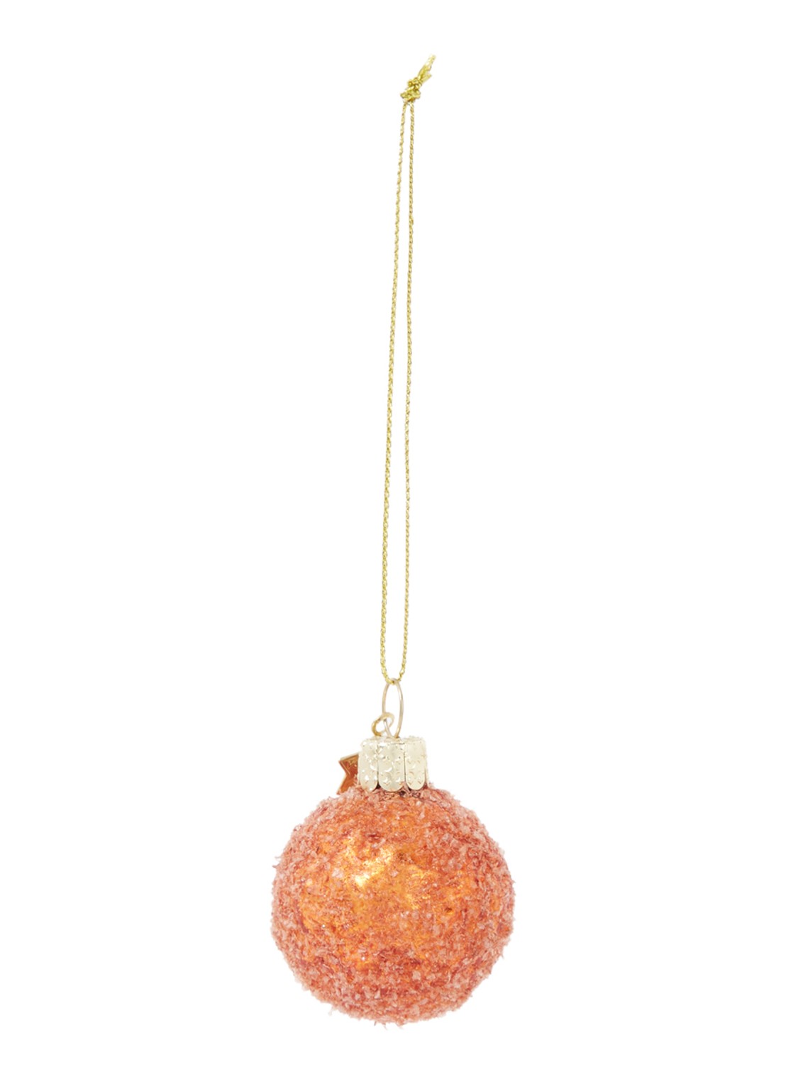 Vondels Dutch bitterbal kersthanger 6 cm - voorkant 2 oranjebruin