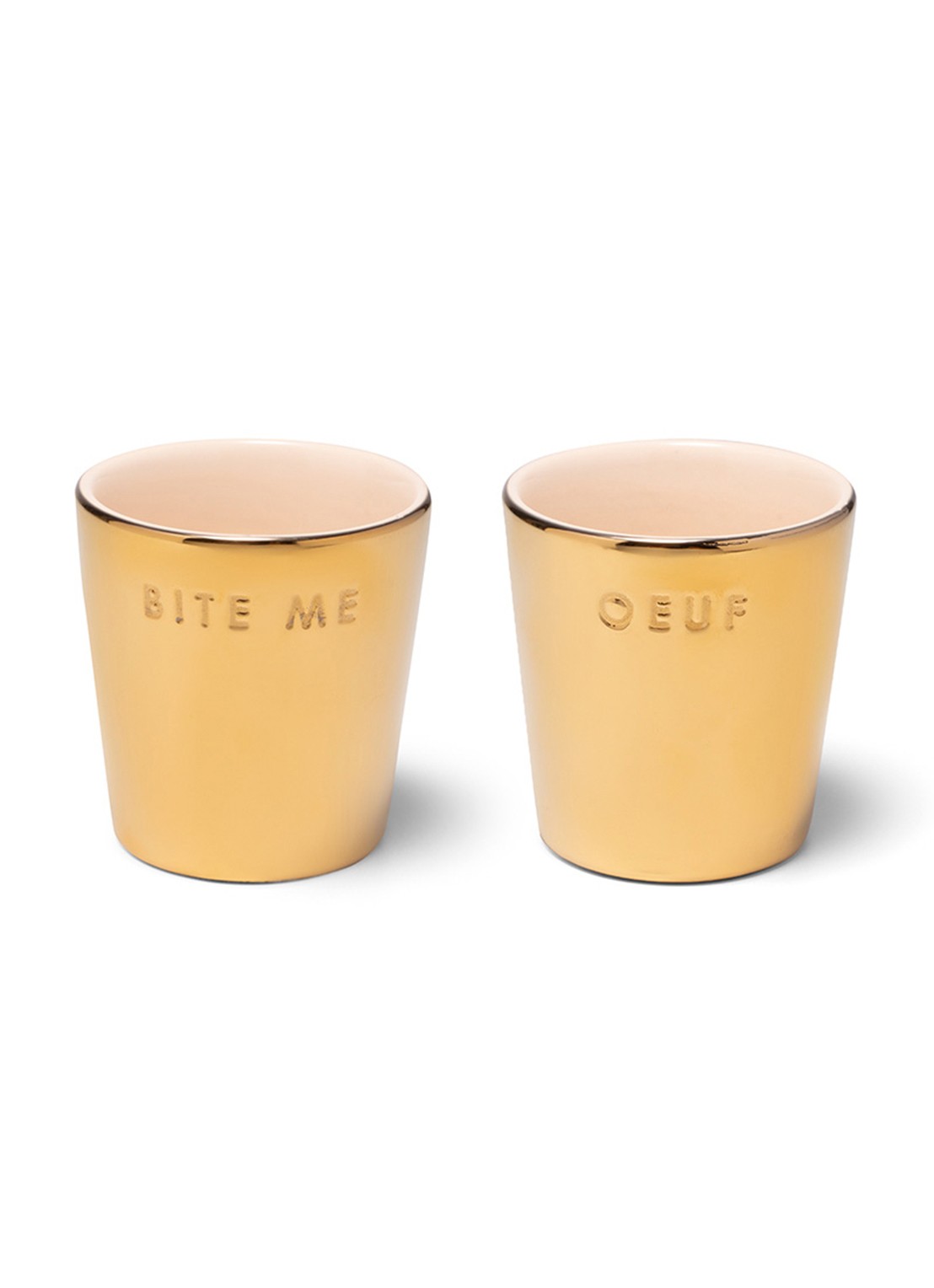 Vondels Eierdop 4,5 cm set van 3 - voorkant goud