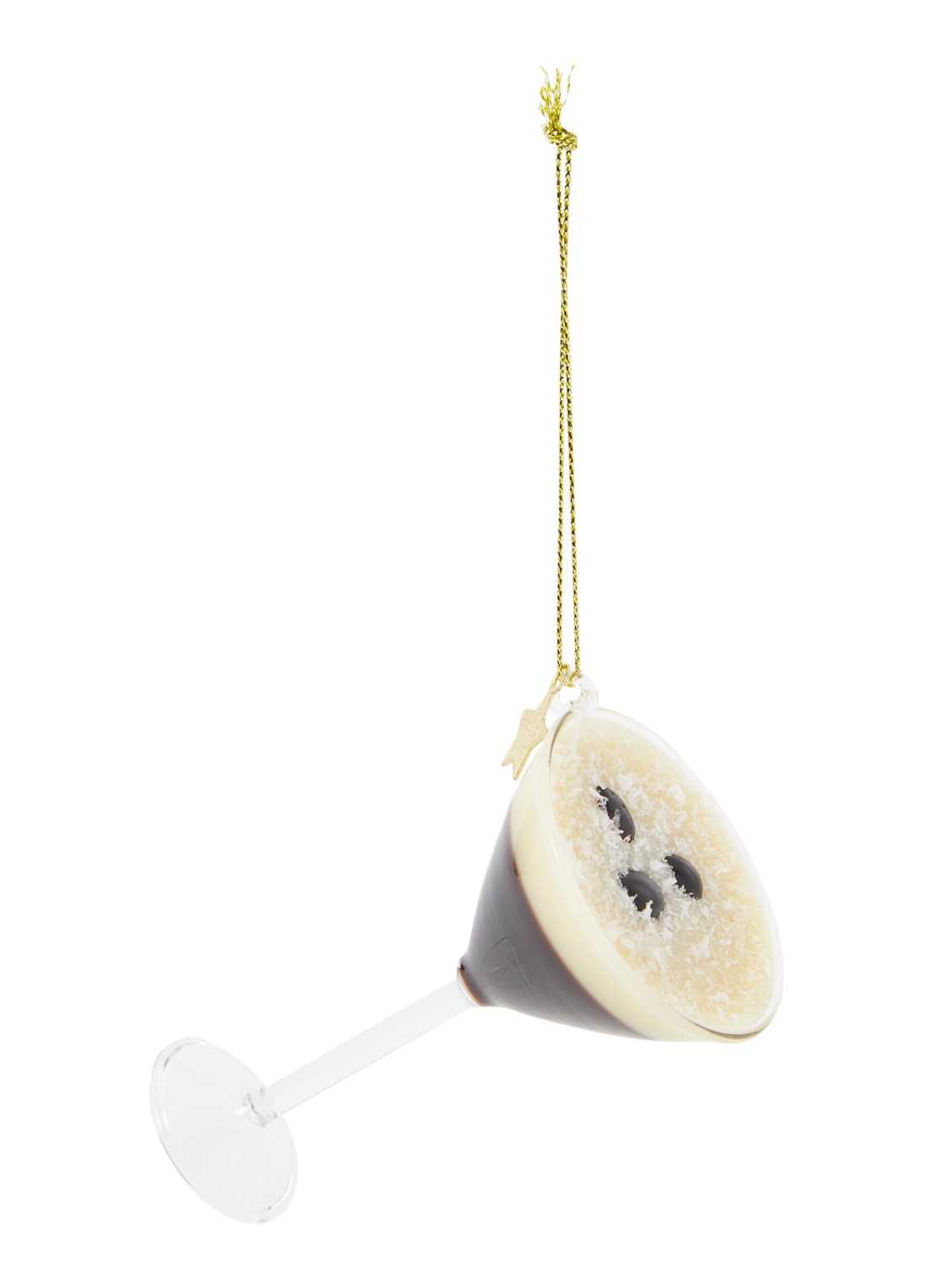 Vondels Espresso Martini kersthanger 9 cm - voorkant 2 donkerbruin