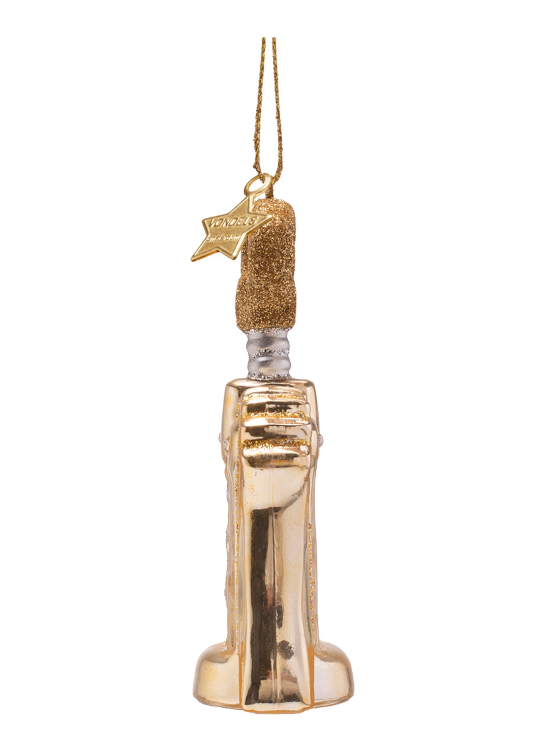 Vondels Flesopener kersthanger 10,5 cm - detail 2 goud