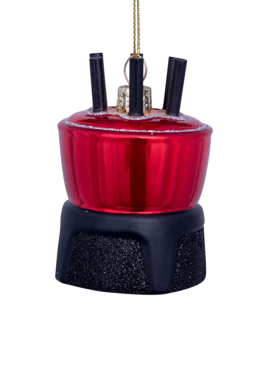 Vondels Fonduepan kersthanger 8 cm - detail rood