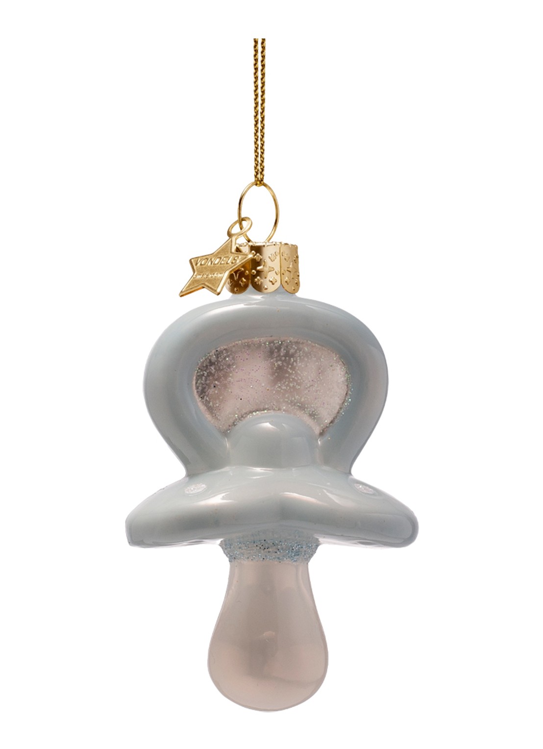 Vondels Fopspeen kersthanger 8 cm - voorkant blauw