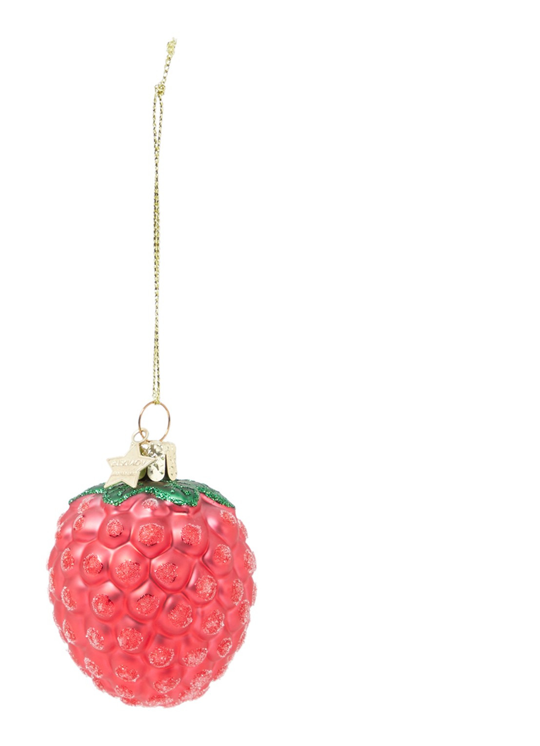 Vondels Framboos kersthanger 7 cm - voorkant 2 roze