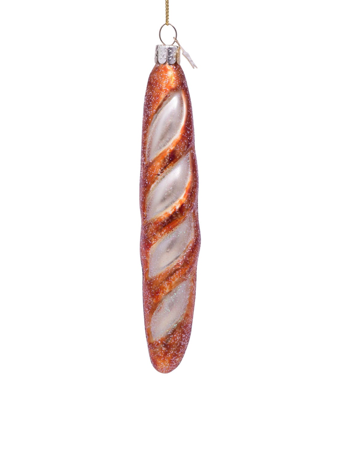 Vondels Franse Baguette kersthanger 15,5 cm - voorkant bruin
