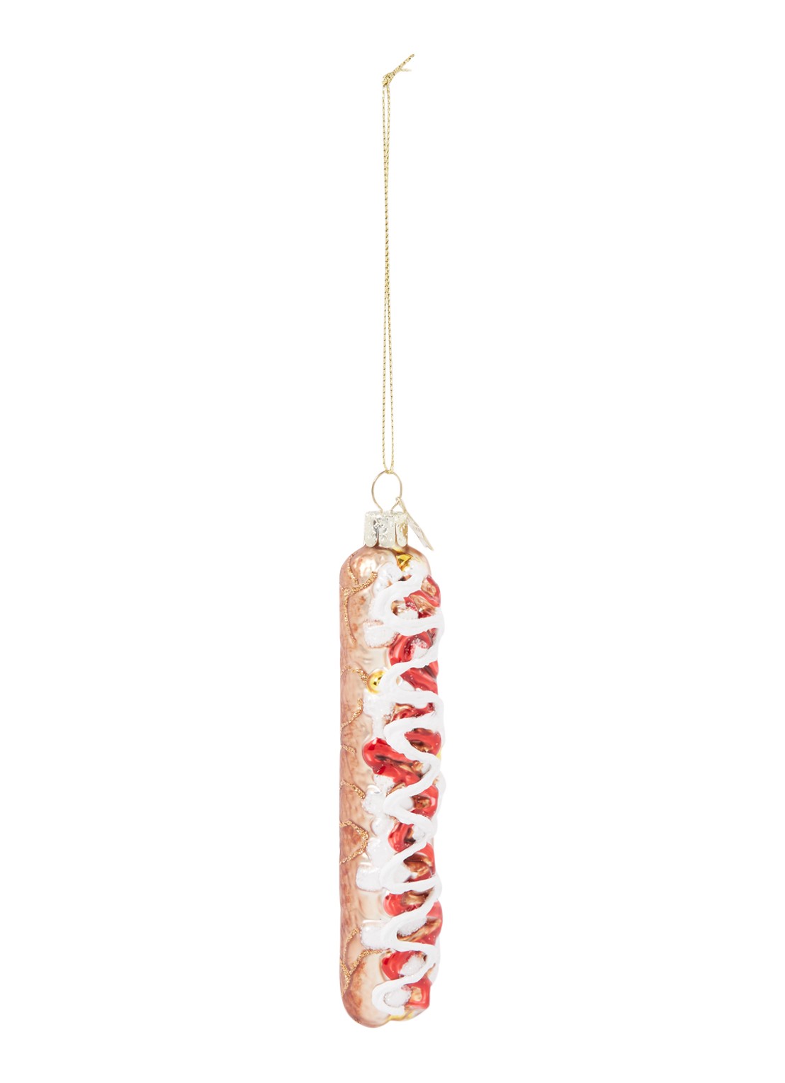 Vondels Frikandel Speciaal kersthanger 3,5 cm - voorkant bruin