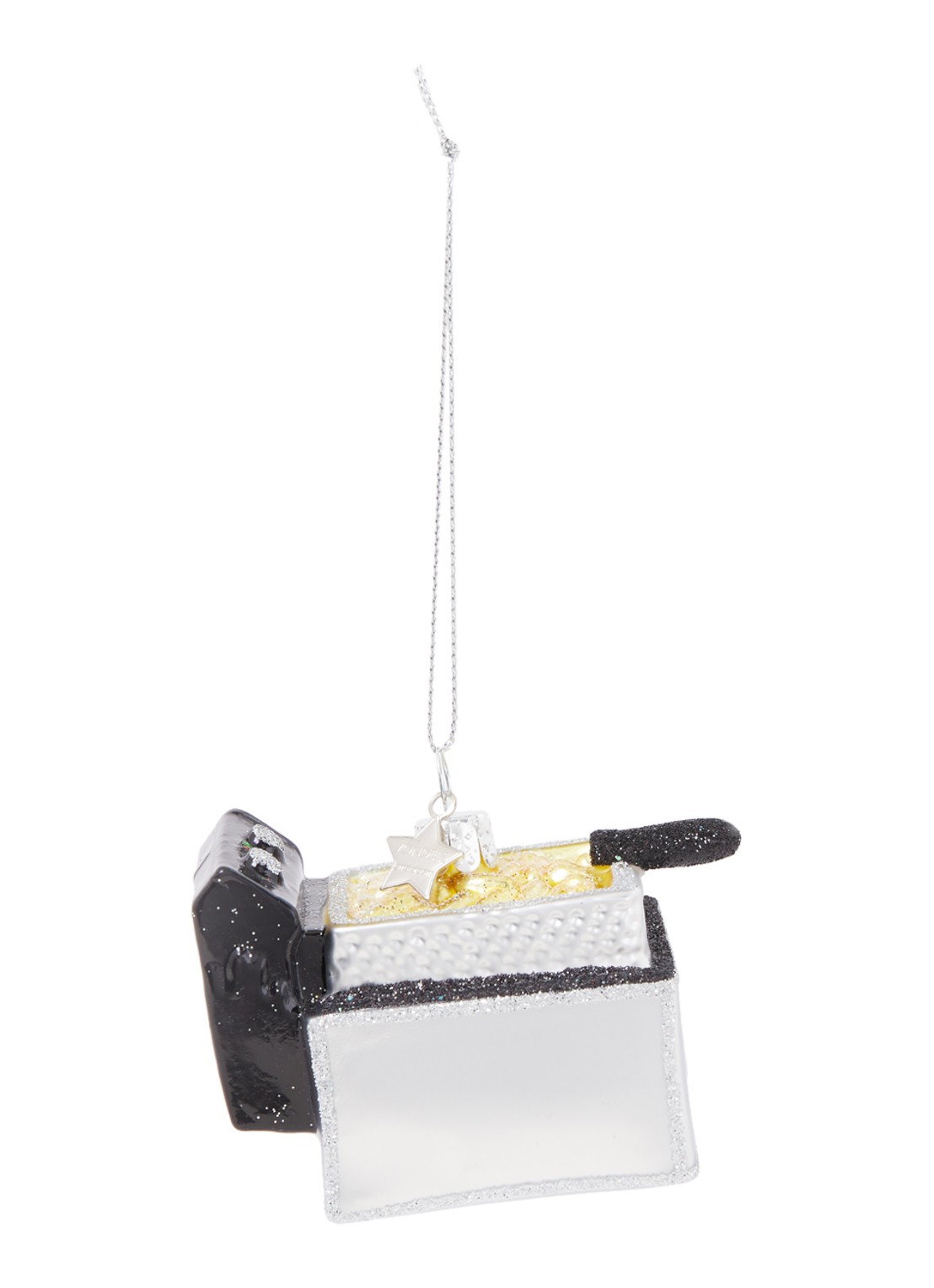 Vondels Frying Pan kersthanger 7 cm - voorkant 2 zilver