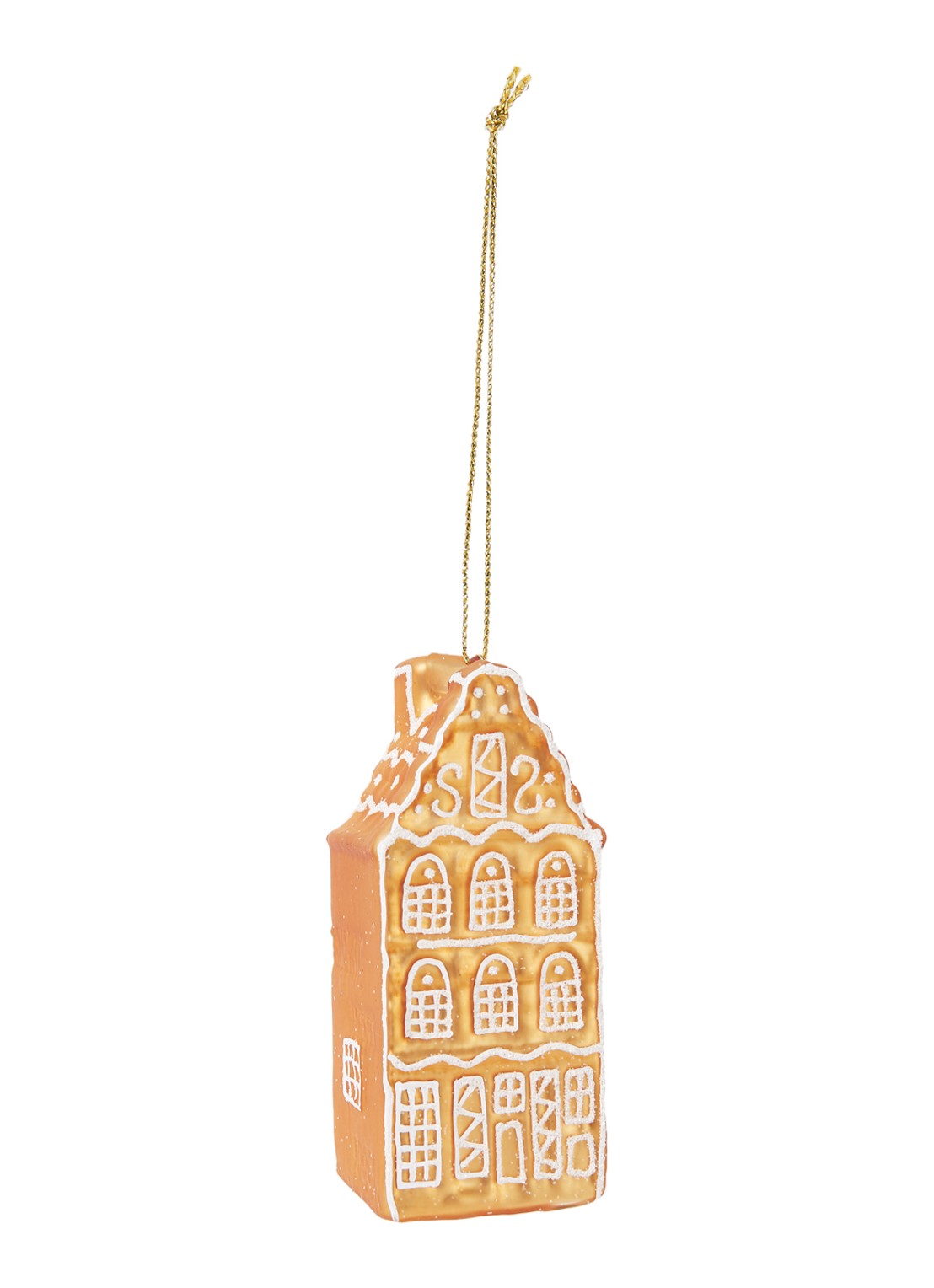 Vondels Ginger Bread Canal House kersthanger 8,5 cm - voorkant 2 orange