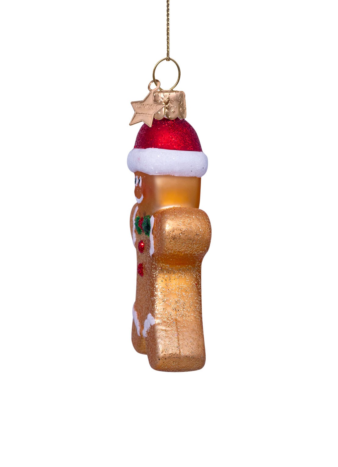 Vondels Gingerbread Cookie kersthanger 8,5 cm - detail 4 goud