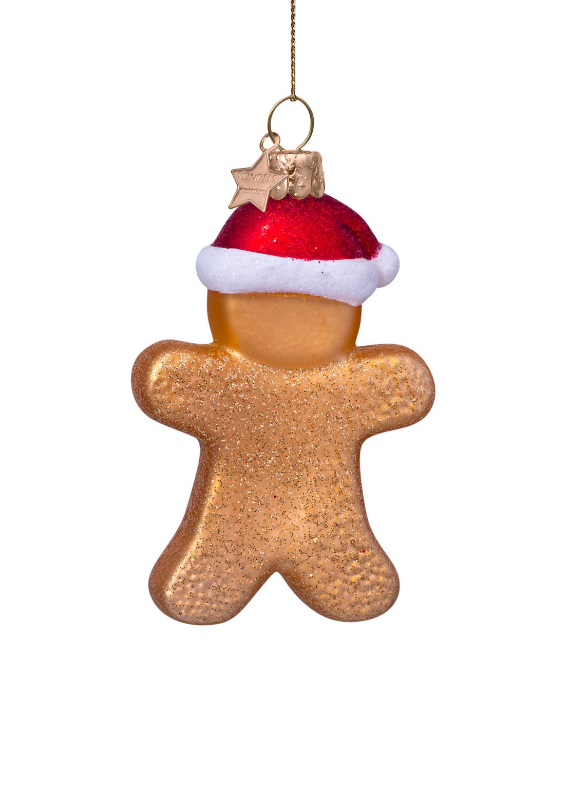 Vondels Gingerbread Cookie kersthanger 8,5 cm - detail 5 goud