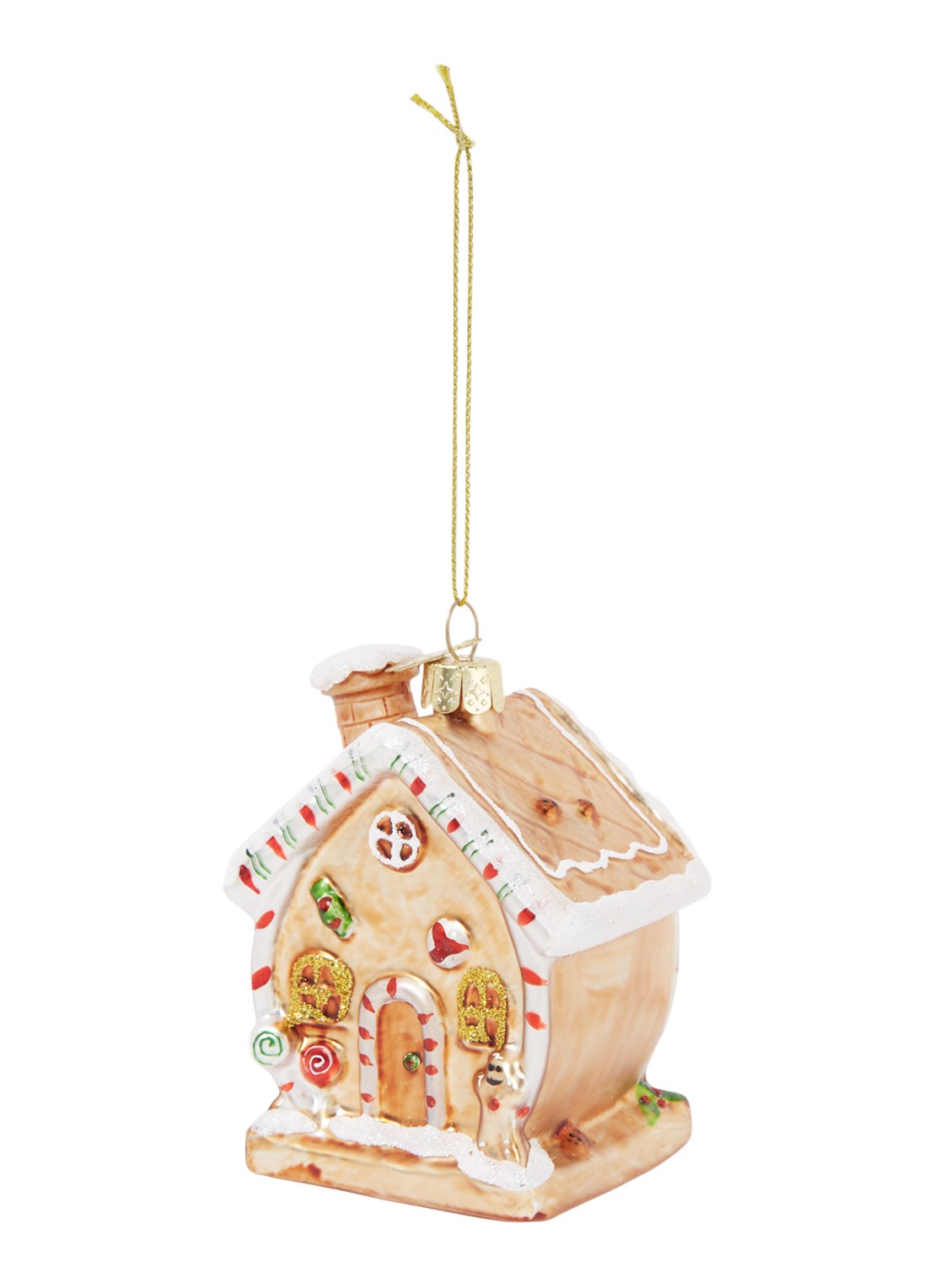 Vondels Gingerbread House kersthanger 9,5 cm - voorkant 2 orange