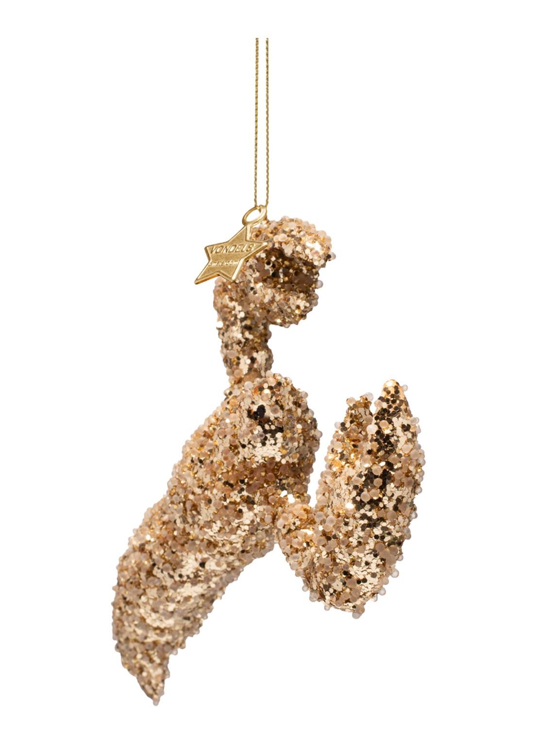 Vondels Gouden Kreeft kersthanger 13 cm - voorkant 2 goud
