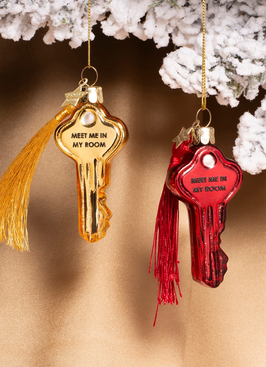 Vondels Gouden Sleutel kersthanger 8 cm - detail 3 goud