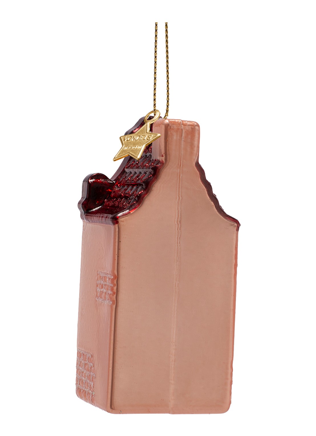 Vondels Grachtenhuisje kersthanger 8,5 cm - achterkant 4 roségoud