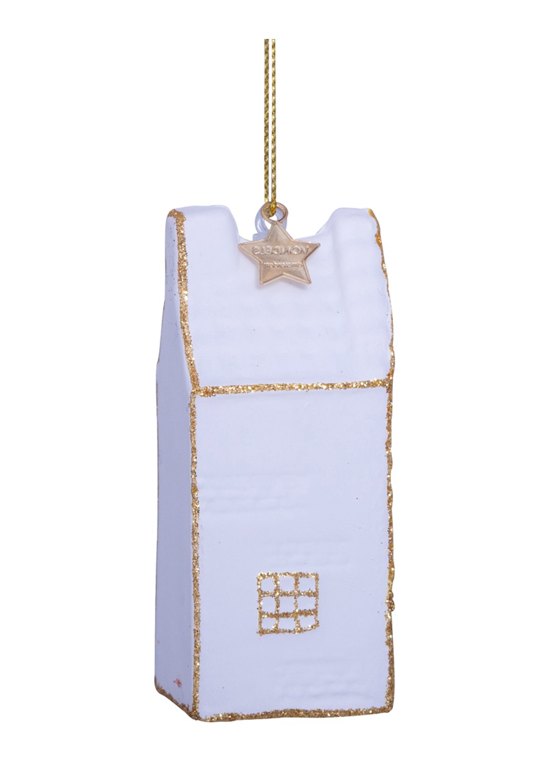 Vondels Grachtenpand kersthanger 8,5 cm - detail 3 wit