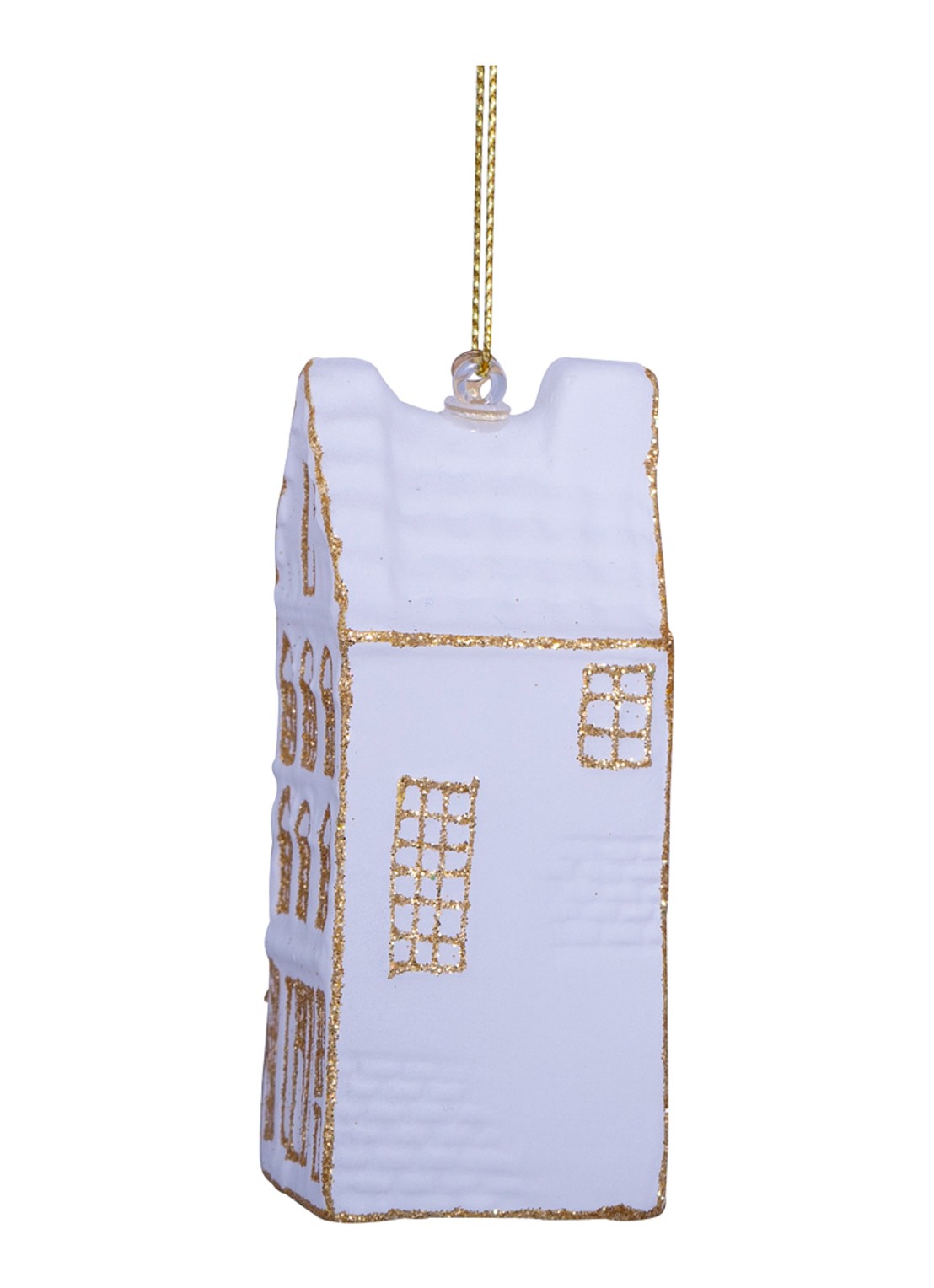 Vondels Grachtenpand kersthanger 8,5 cm - voorkant 2 wit