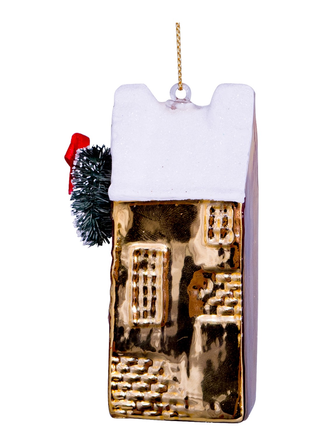 Vondels Grachtenwoning kersthanger 8,5 cm - detail 4 goud
