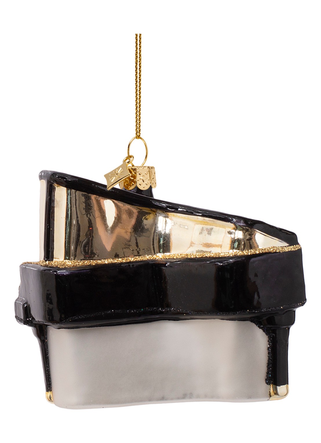 Vondels Grand Piano kersthanger 7,5 cm - achterkant 3 zwart