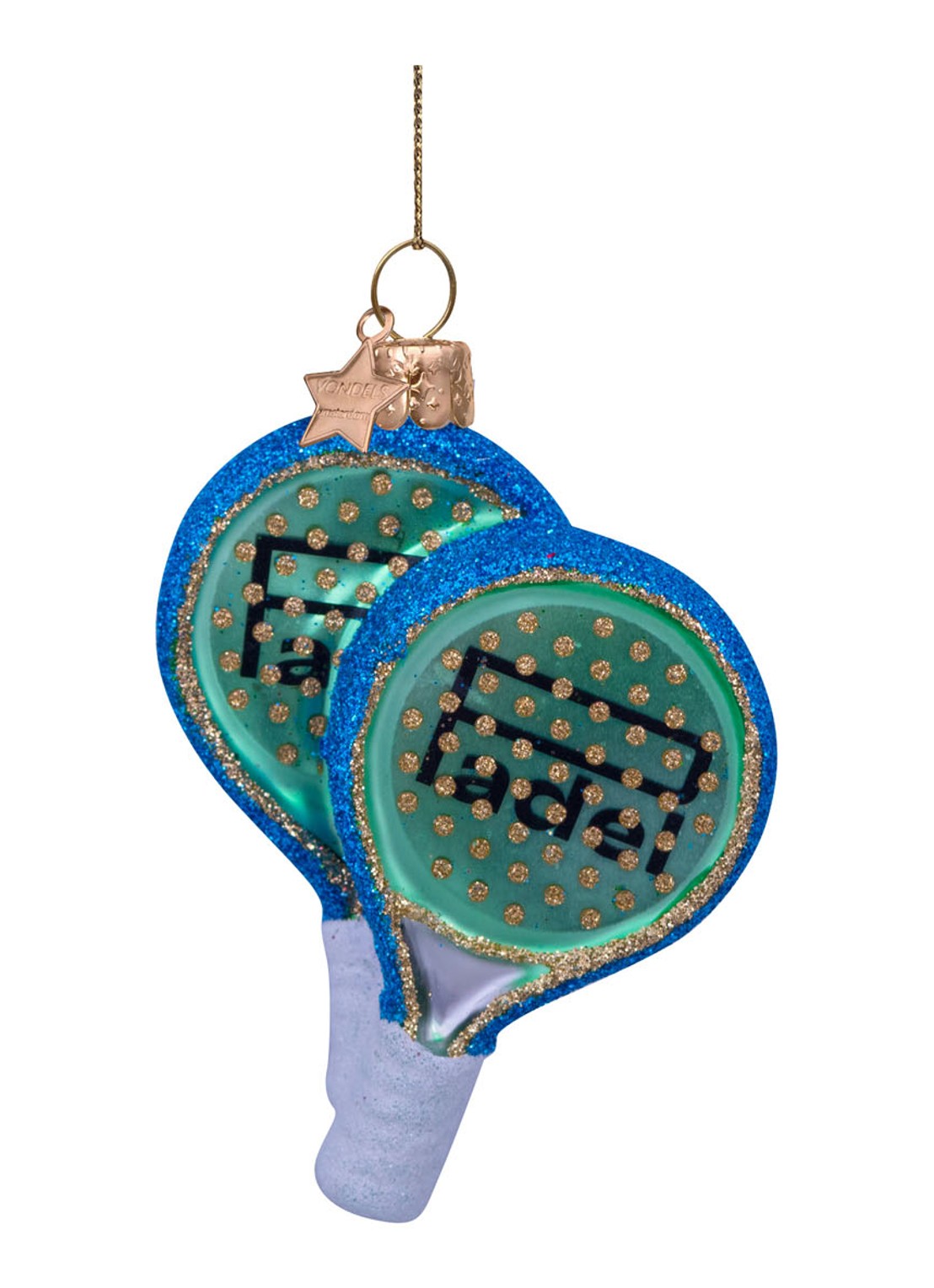 Vondels green padel racket H9cm - detail multicolor