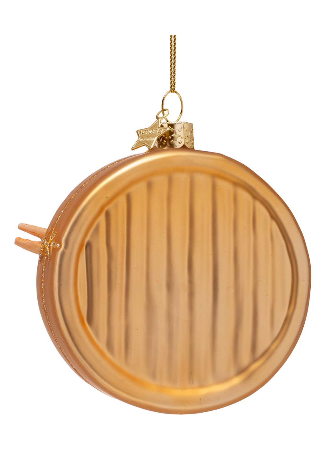 Vondels Gyoza Dumpling kersthanger 7,5 cm - achterkant bruin