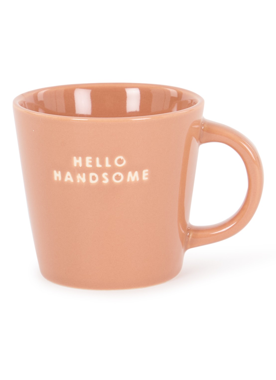 Vondels Hello Handsome kopje 25 cl - voorkant roestbruin