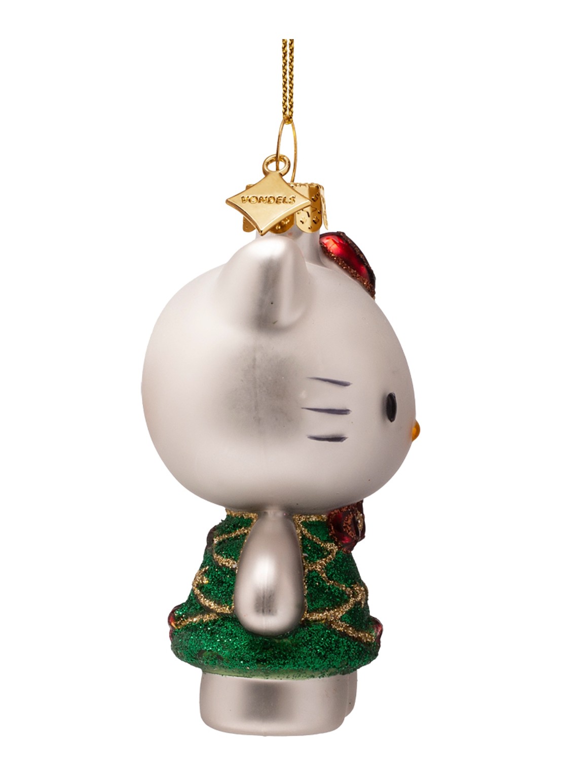 Vondels Hello Kitty kerstboom kersthanger 8,5 cm - detail 4 groen