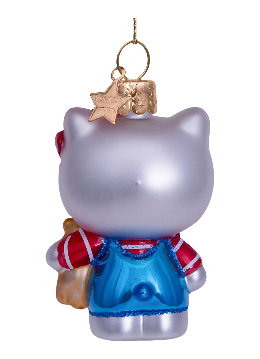 Vondels Hello Kitty kersthanger 9 cm - achterkant 3 blauw