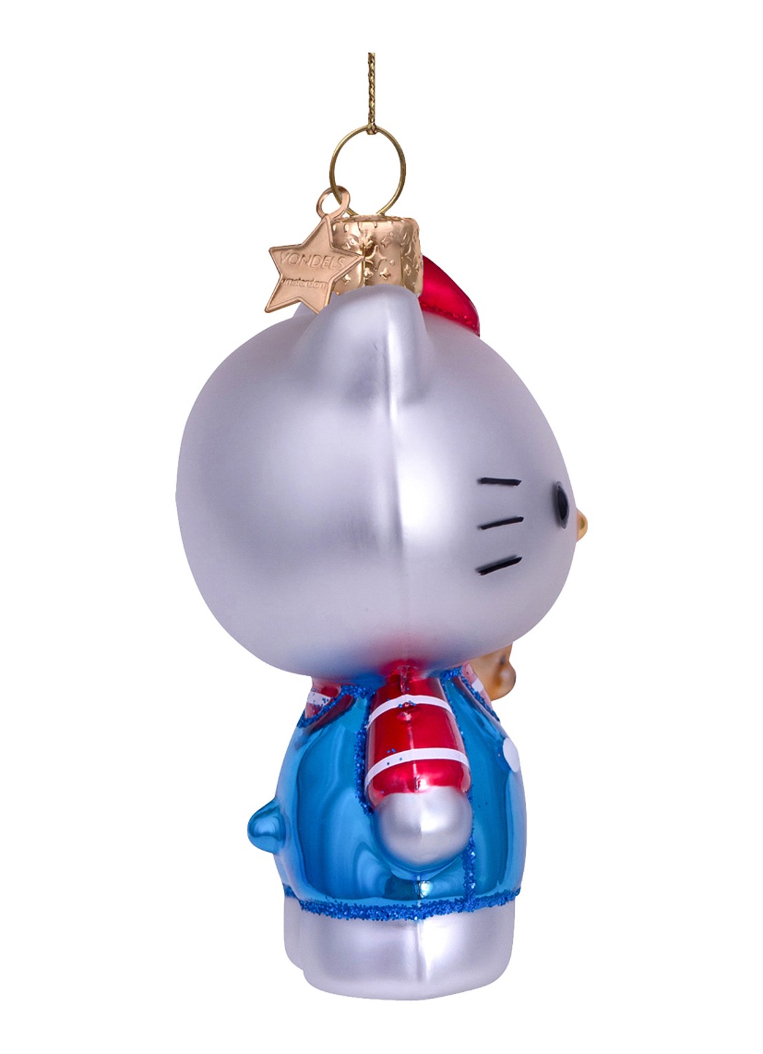 Vondels Hello Kitty kersthanger 9 cm - detail blauw