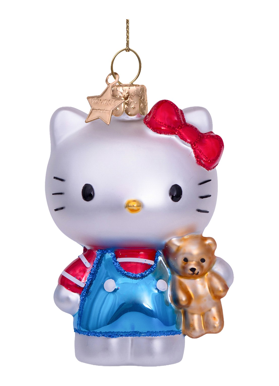 Vondels Hello Kitty kersthanger 9 cm - voorkant 4 blauw