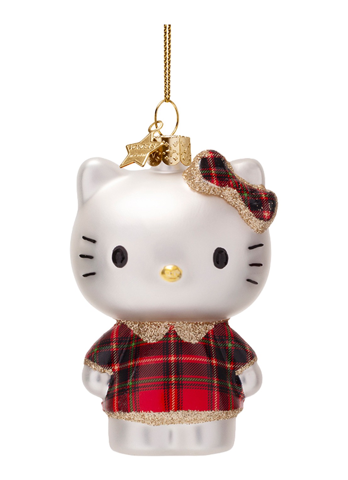 Vondels Hello Kitty kersthanger 9 cm - voorkant rood