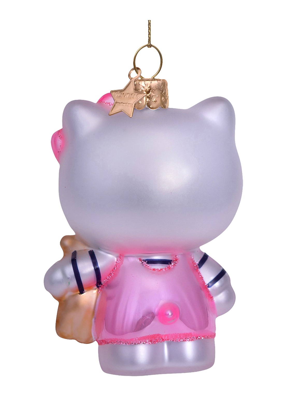 Vondels Hello Kitty met Beer kersthanger 9 cm - achterkant 3 roze
