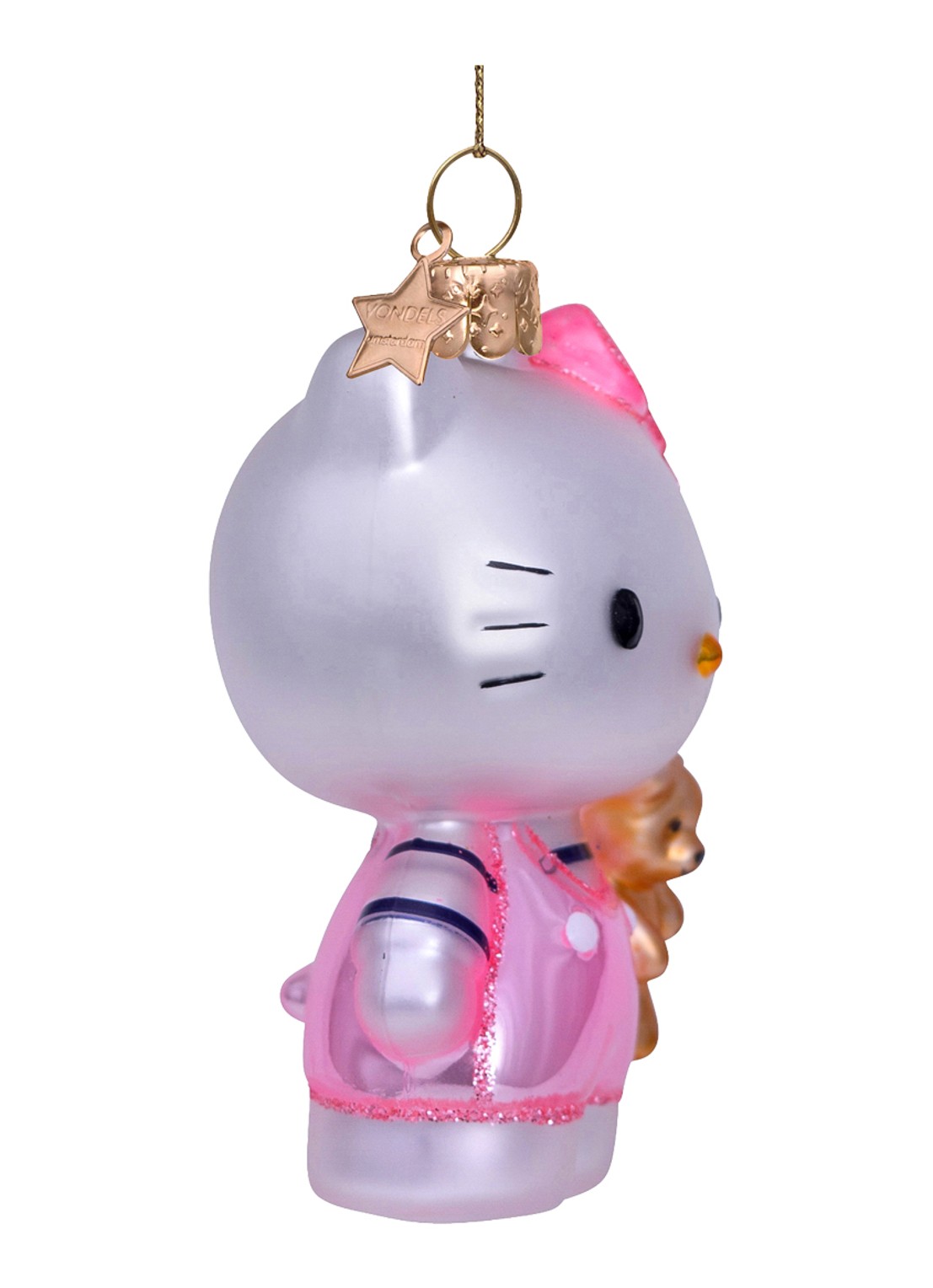 Vondels Hello Kitty met Beer kersthanger 9 cm - detail 4 roze