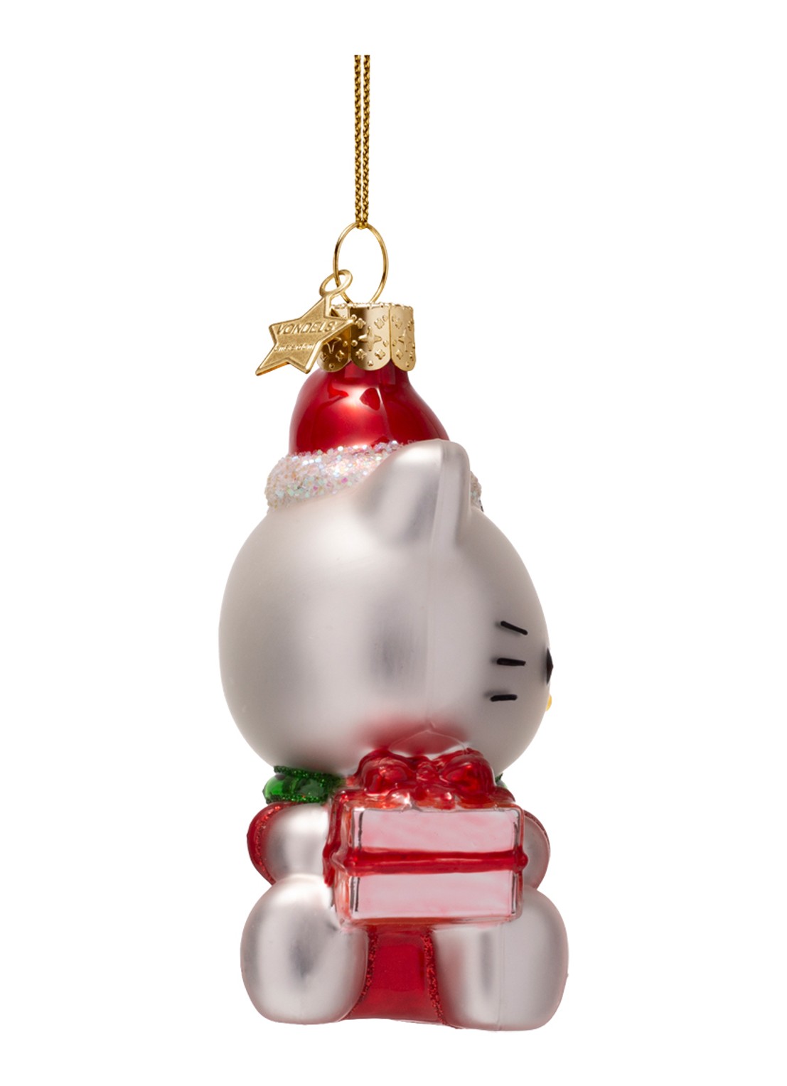 Vondels Hello Kitty met Cadeau kersthanger 9,5 cm - detail 2 rood
