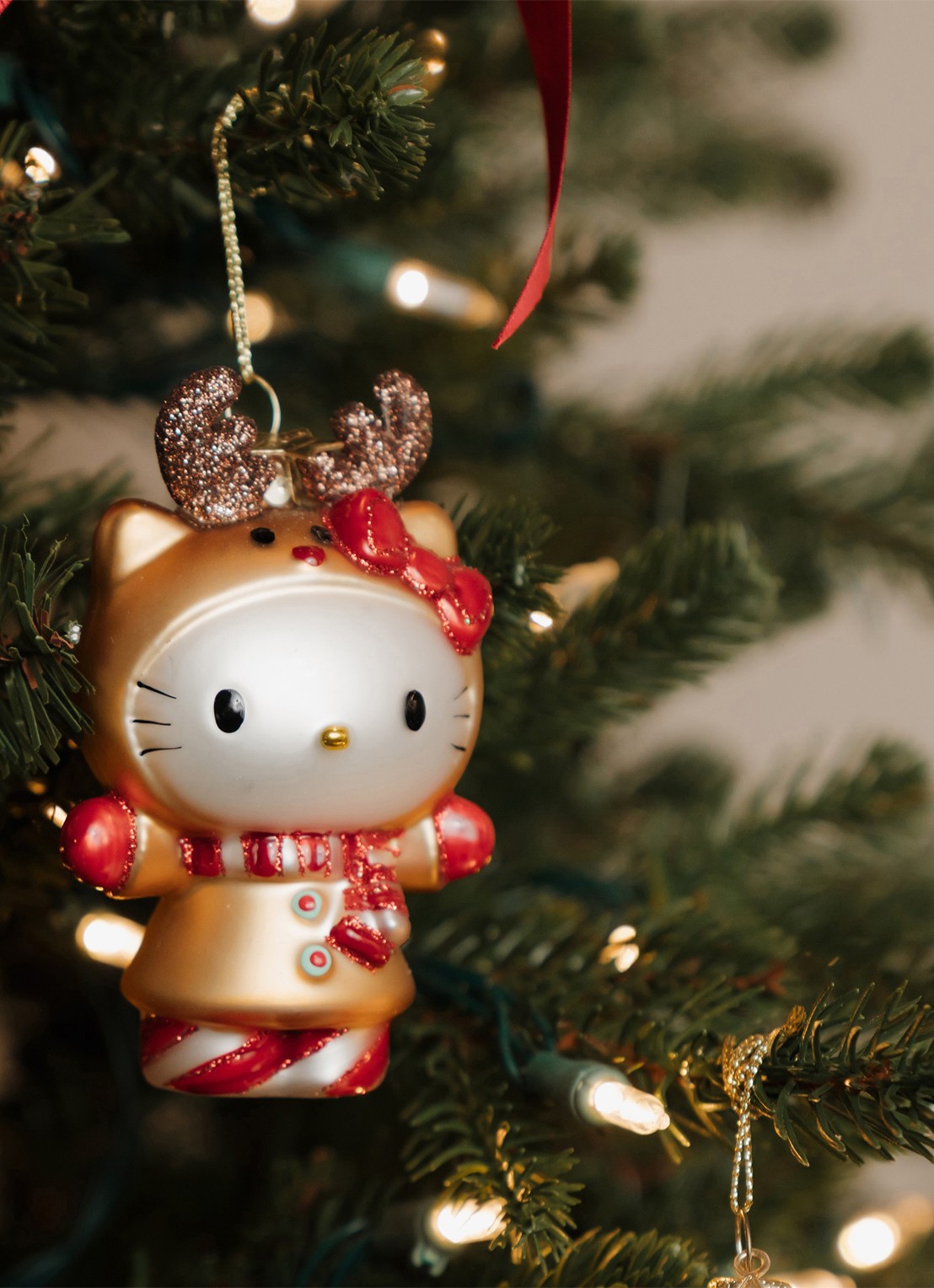 Vondels Hello Kitty rendier 10 cm - voorkant 2 goud