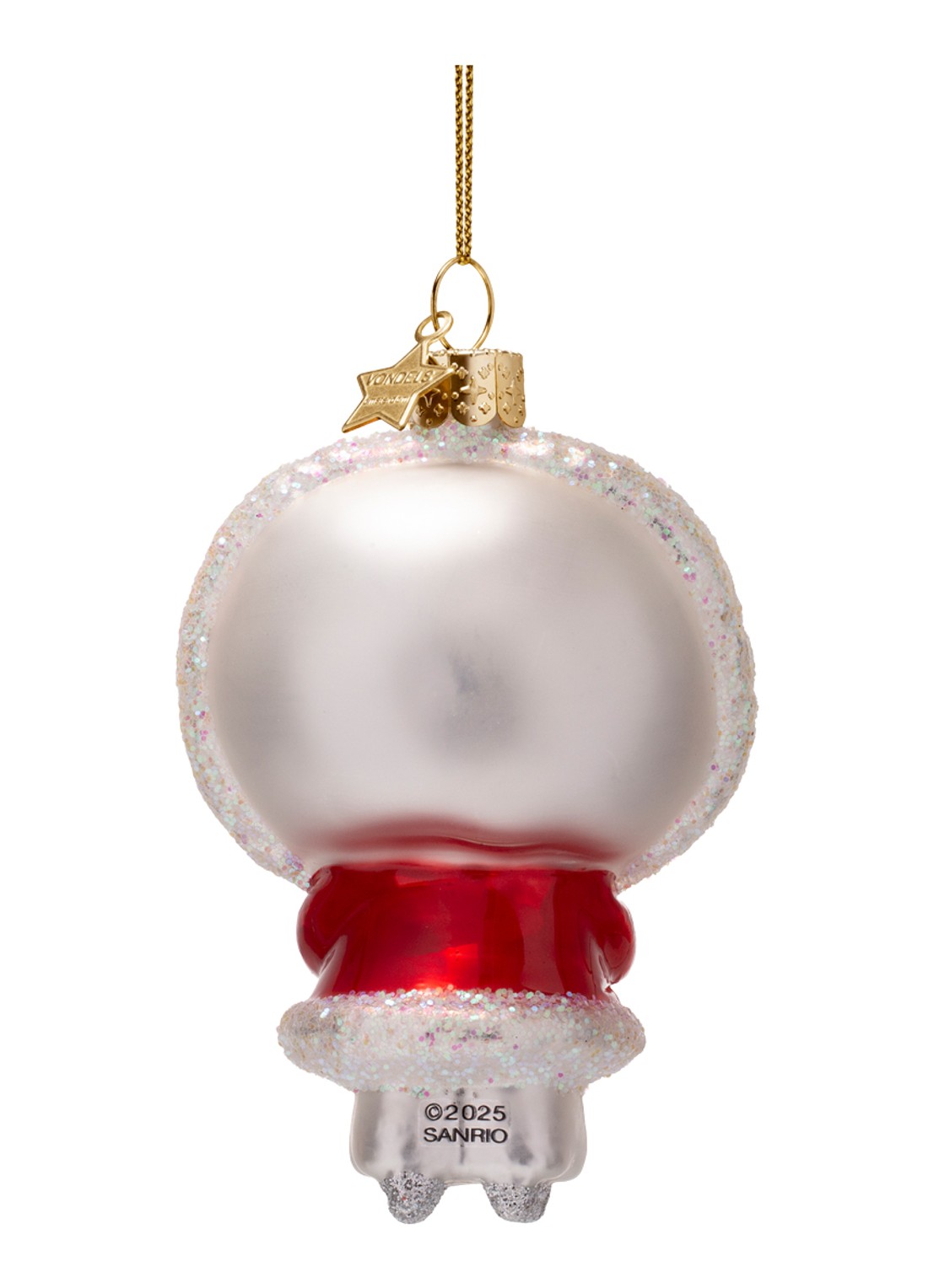 Vondels Hello Kitty schaatsen kersthanger 9,5 cm - achterkant 4 rood